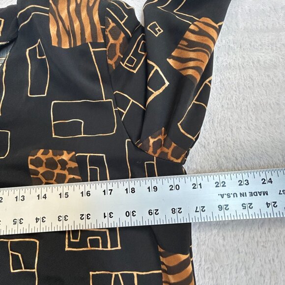 Briggs New York Petite Medium Womens Button Up Blazer Geometric & Animal Print - Picture 6 of 7